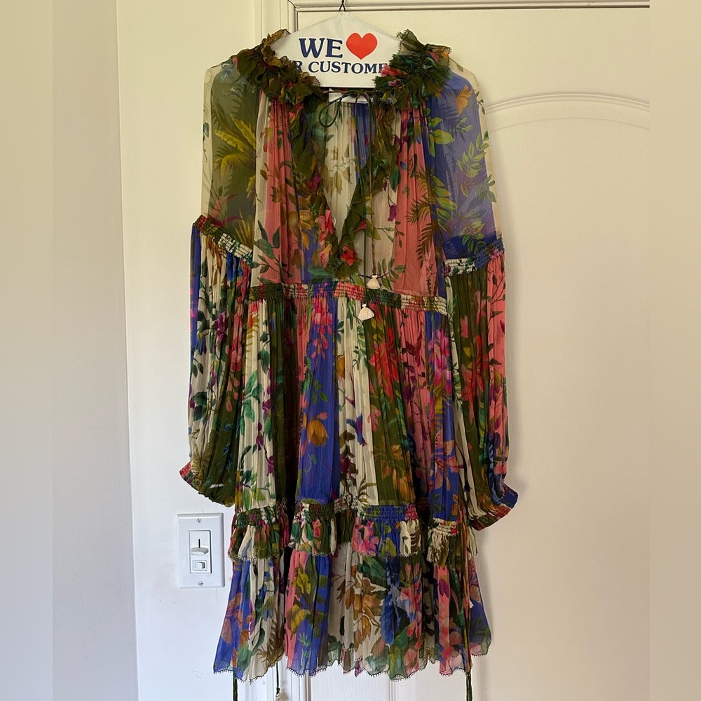 ZIMMERMANN flow silk floral dress
